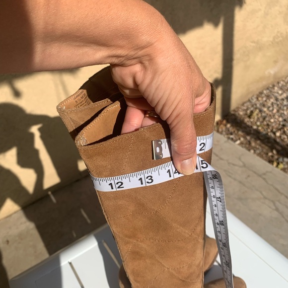 Lucky Brand tan suede heeled boots pointy toe size 5.5M - Picture 6 of 16